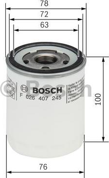 BOSCH F 026 407 245 - МАСТИЛЬНИЙ ФІЛЬТР W-V autocars.com.ua