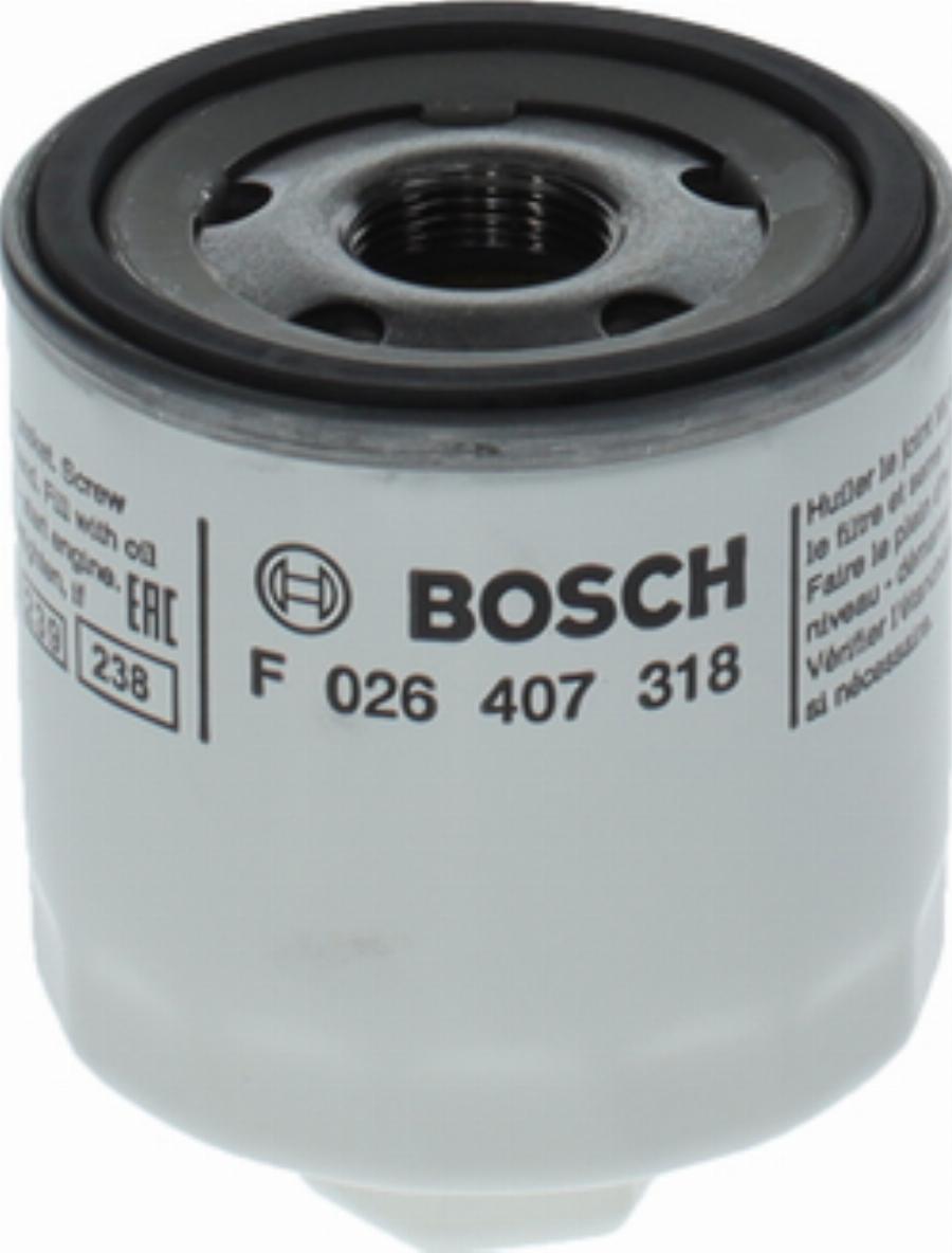 BOSCH F 026 407 318 - Масляний фільтр autocars.com.ua