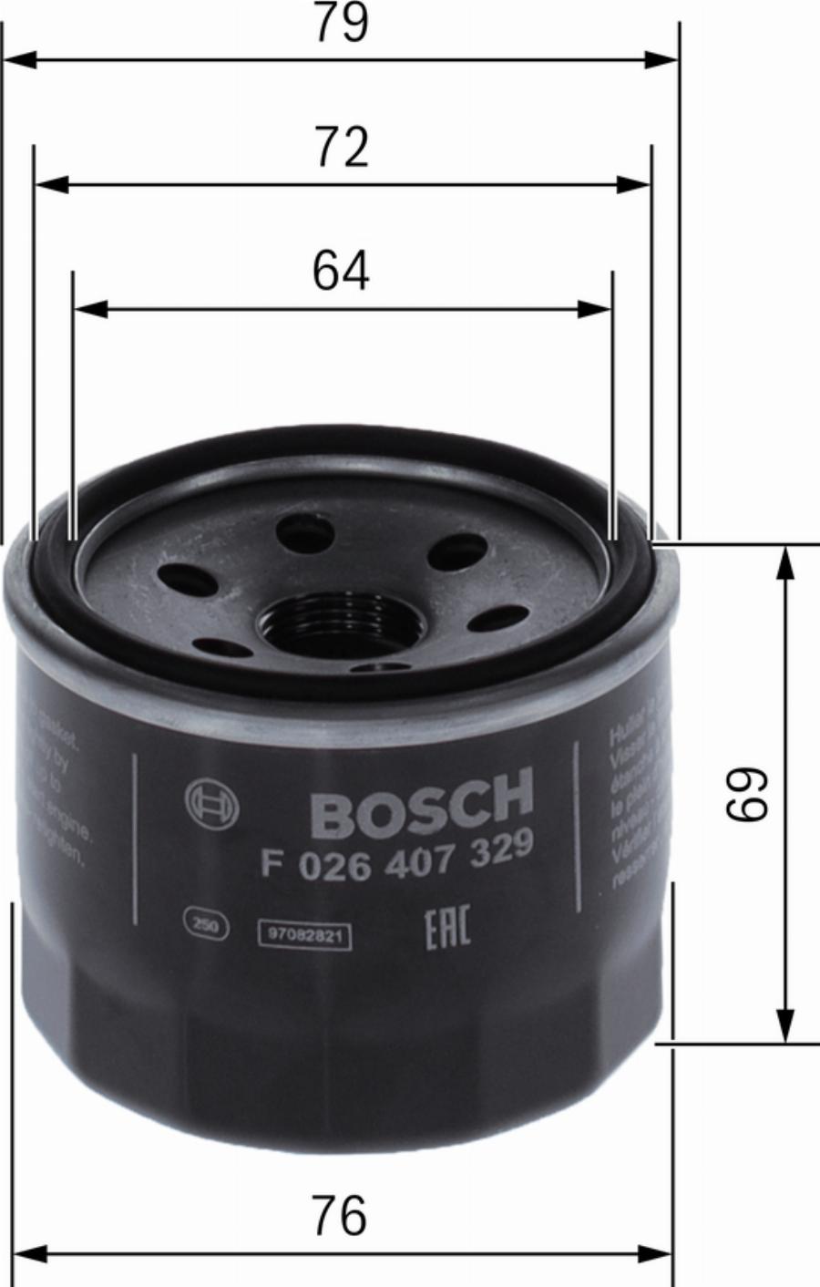 BOSCH F 026 407 329 - Масляный фильтр autodnr.net