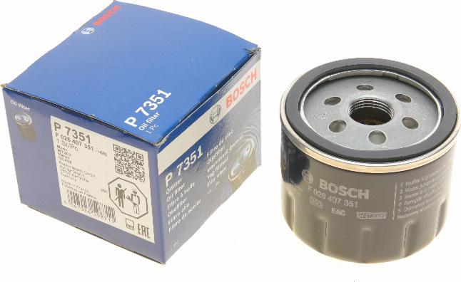 BOSCH F 026 407 351 - Масляний фільтр autocars.com.ua