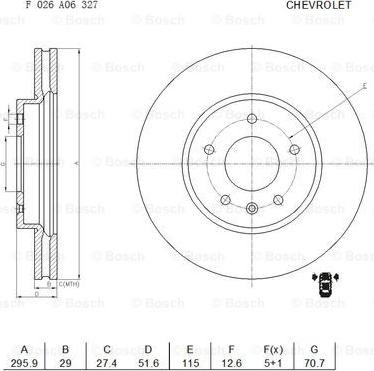 BOSCH F 026 A06 327 - Гальмівний диск autocars.com.ua