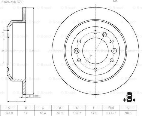 BOSCH F 026 A06 379 - Гальмівний диск autocars.com.ua