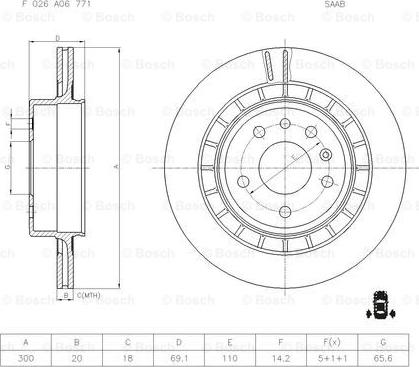 BOSCH F 026 A06 771 - Гальмівний диск autocars.com.ua