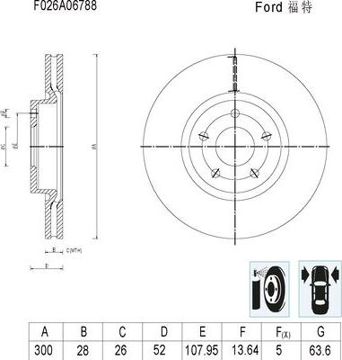 BOSCH F 026 A06 788 - Тормозной диск avtokuzovplus.com.ua