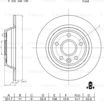 BOSCH F 026 A06 789 - Гальмівний диск autocars.com.ua