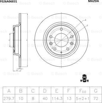 BOSCH F 026 A06 831 - Тормозной диск avtokuzovplus.com.ua