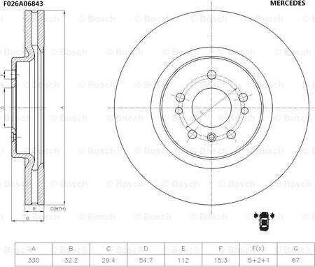 BOSCH F 026 A06 843 - Гальмівний диск autocars.com.ua