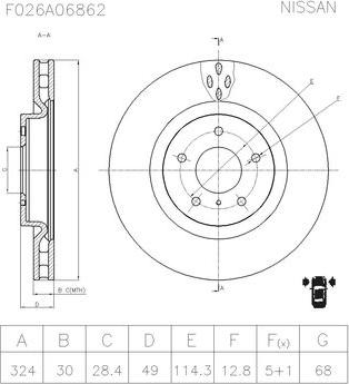 BOSCH F 026 A06 862 - Гальмівний диск autocars.com.ua