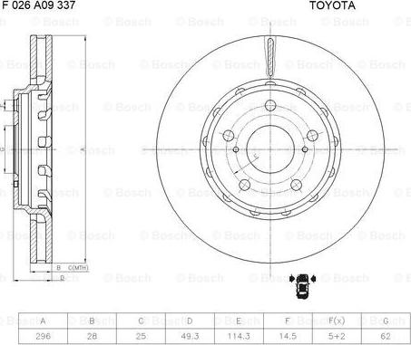 BOSCH F 026 A09 337 - Гальмівний диск autocars.com.ua