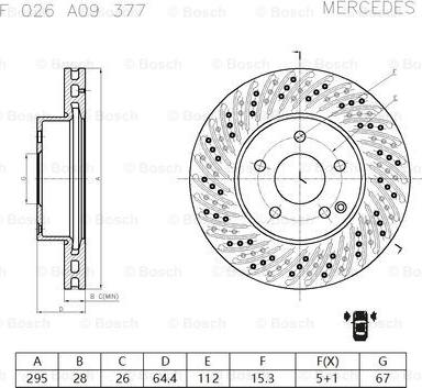 BOSCH F 026 A09 377 - Гальмівний диск autocars.com.ua