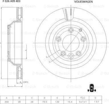 BOSCH F 026 A09 403 - Тормозной диск autodnr.net