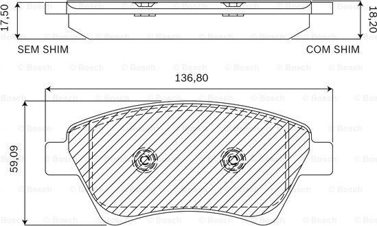 BOSCH F 03A 050 004 - Гальмівні колодки, дискові гальма autocars.com.ua