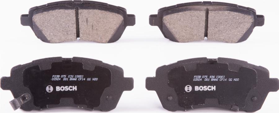 BOSCH F 03B 075 836 - Гальмівні колодки, дискові гальма autocars.com.ua