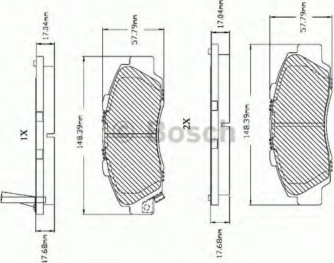 BOSCH F 03B 150 016 - Гальмівні колодки, дискові гальма autocars.com.ua