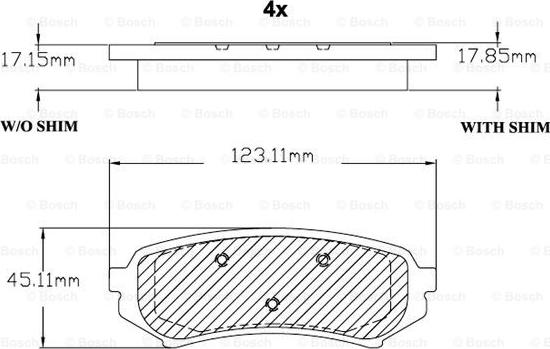 BOSCH F 03B 150 056 - Гальмівні колодки, дискові гальма autocars.com.ua