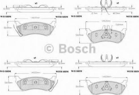 BOSCH F 03B 150 090 - Гальмівні колодки, дискові гальма autocars.com.ua