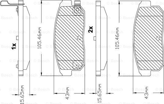 BOSCH F 03B 150 097 - Гальмівні колодки, дискові гальма autocars.com.ua