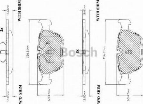 BOSCH F 03B 150 227 - Гальмівні колодки, дискові гальма autocars.com.ua