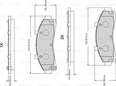 BOSCH F 03B 150 255 - Гальмівні колодки, дискові гальма autocars.com.ua