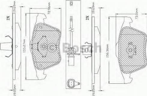 BOSCH F 03B 150 365 - Гальмівні колодки, дискові гальма autocars.com.ua