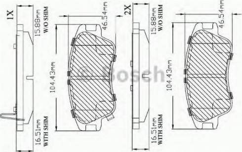 BOSCH F 03B 150 371 - Гальмівні колодки, дискові гальма autocars.com.ua