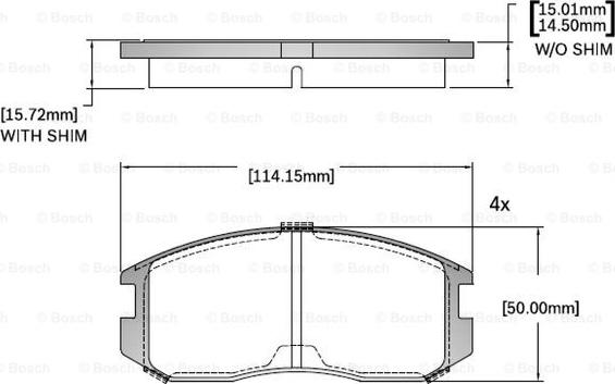 BOSCH F 03B 150 412 - Гальмівні колодки, дискові гальма autocars.com.ua