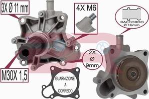 BOTTO RICAMBI BRAC1653 - Водяний насос autocars.com.ua