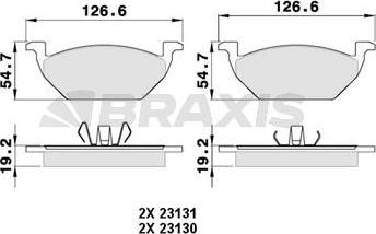 Braxis AA0007 - Тормозные колодки, дисковые, комплект autodnr.net