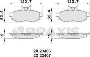 Braxis AA0011 - Гальмівні колодки, дискові гальма autocars.com.ua