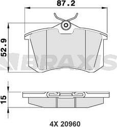 Braxis AA0016 - Гальмівні колодки, дискові гальма autocars.com.ua