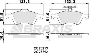 Braxis AA0025 - Тормозные колодки, дисковые, комплект autodnr.net