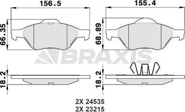 Braxis AA0026 - Гальмівні колодки, дискові гальма autocars.com.ua