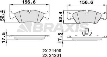 Braxis AA0038 - Тормозные колодки, дисковые, комплект autodnr.net