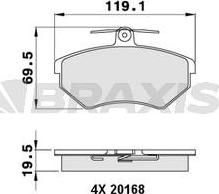 Braxis AA0040 - Гальмівні колодки, дискові гальма autocars.com.ua