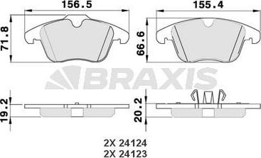 Braxis AA0044 - Гальмівні колодки, дискові гальма autocars.com.ua
