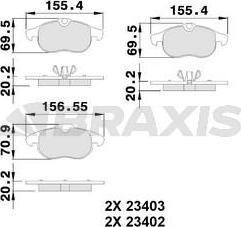 Braxis AA0045 - Гальмівні колодки, дискові гальма autocars.com.ua