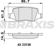 Braxis AA0047 - Гальмівні колодки, дискові гальма autocars.com.ua