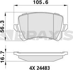 Braxis AA0050 - Гальмівні колодки, дискові гальма autocars.com.ua