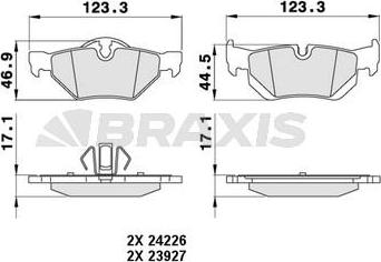 Braxis AA0052 - Гальмівні колодки, дискові гальма autocars.com.ua