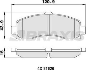 Braxis AA0057 - Гальмівні колодки, дискові гальма autocars.com.ua