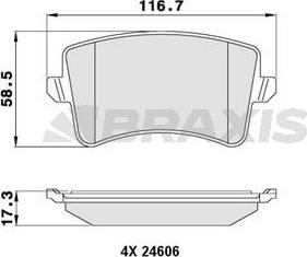 Braxis AA0058 - Гальмівні колодки, дискові гальма autocars.com.ua