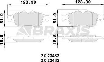 Braxis AA0068 - Гальмівні колодки, дискові гальма autocars.com.ua