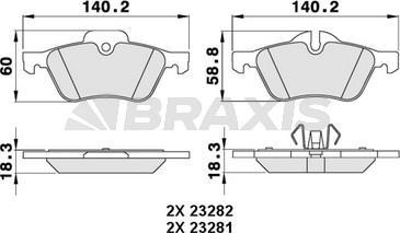 Braxis AA0069 - Гальмівні колодки, дискові гальма autocars.com.ua