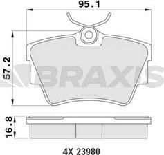 Braxis AA0070 - Гальмівні колодки, дискові гальма autocars.com.ua