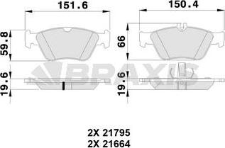 Braxis AA0078 - Гальмівні колодки, дискові гальма autocars.com.ua
