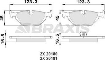 Braxis AA0082 - Гальмівні колодки, дискові гальма autocars.com.ua