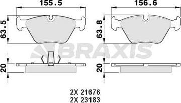 Braxis AA0083 - Гальмівні колодки, дискові гальма autocars.com.ua