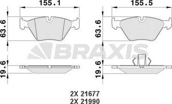 Braxis AA0084 - Гальмівні колодки, дискові гальма autocars.com.ua