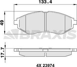 Braxis AA0085 - Гальмівні колодки, дискові гальма autocars.com.ua