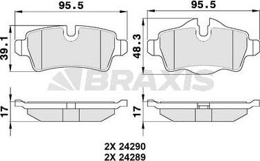 Braxis AA0101 - Гальмівні колодки, дискові гальма autocars.com.ua